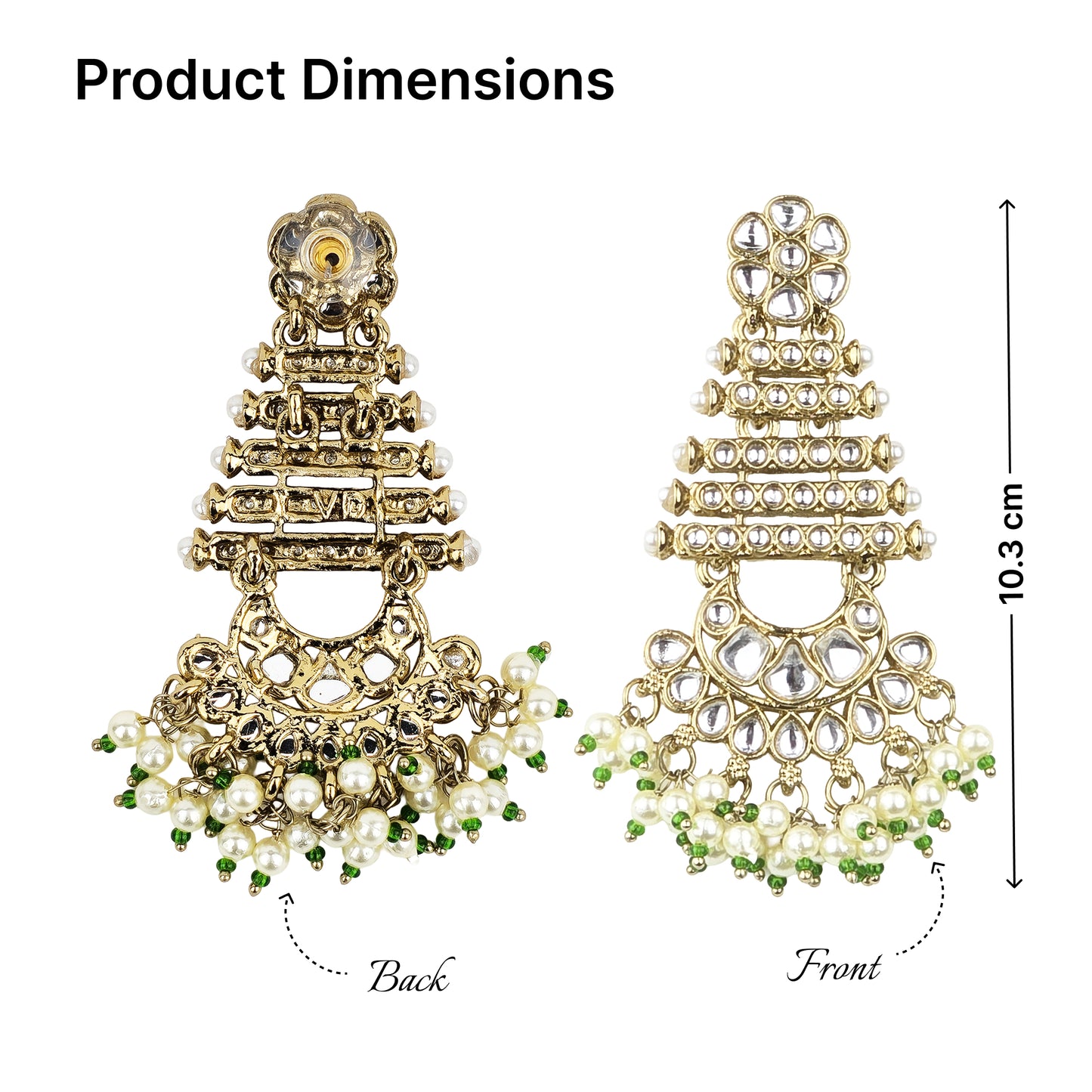Yellow Chimes triangle layered earrings - stylish ethnic jewelry