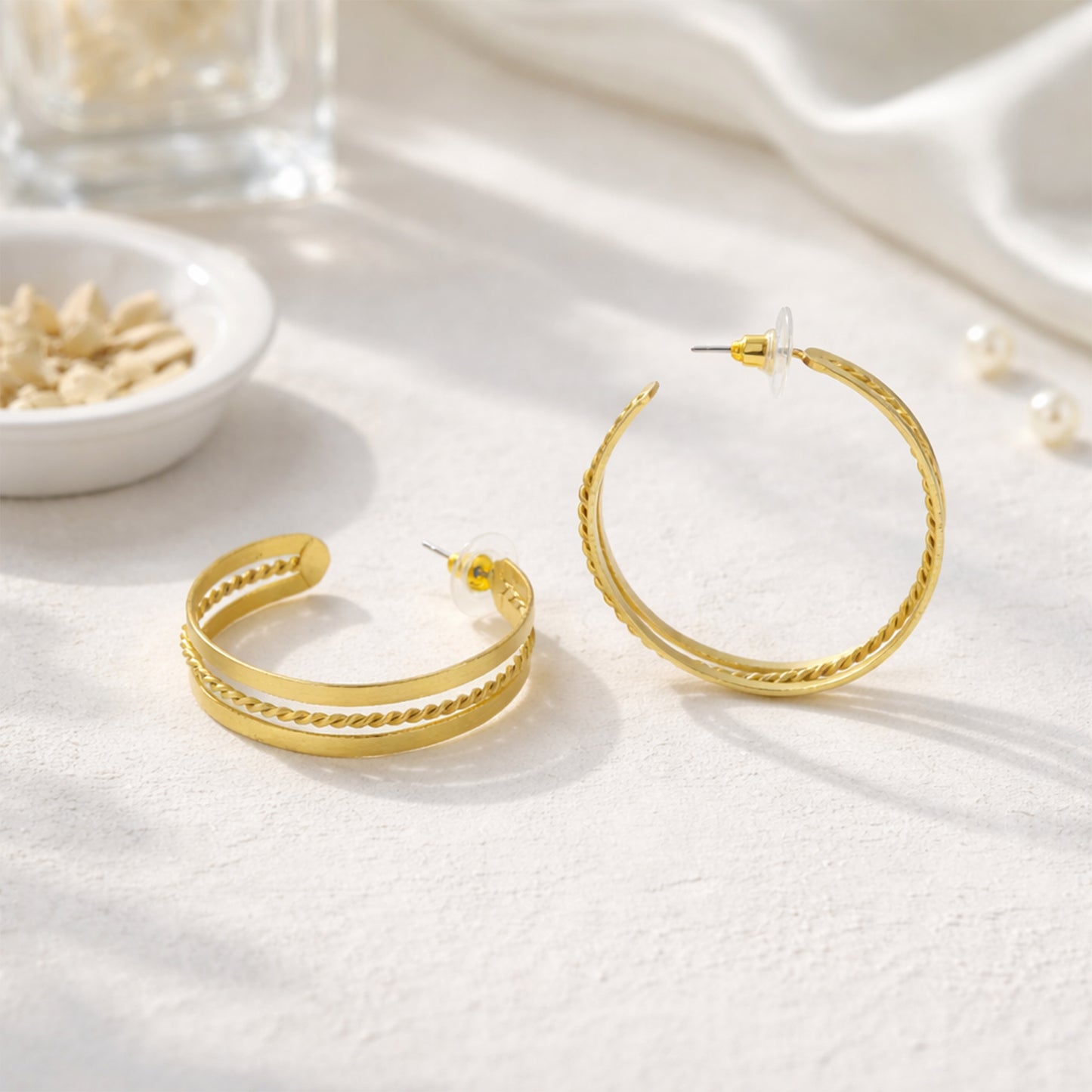 Yellow Chimes gold plated hoops - versatile jewelry