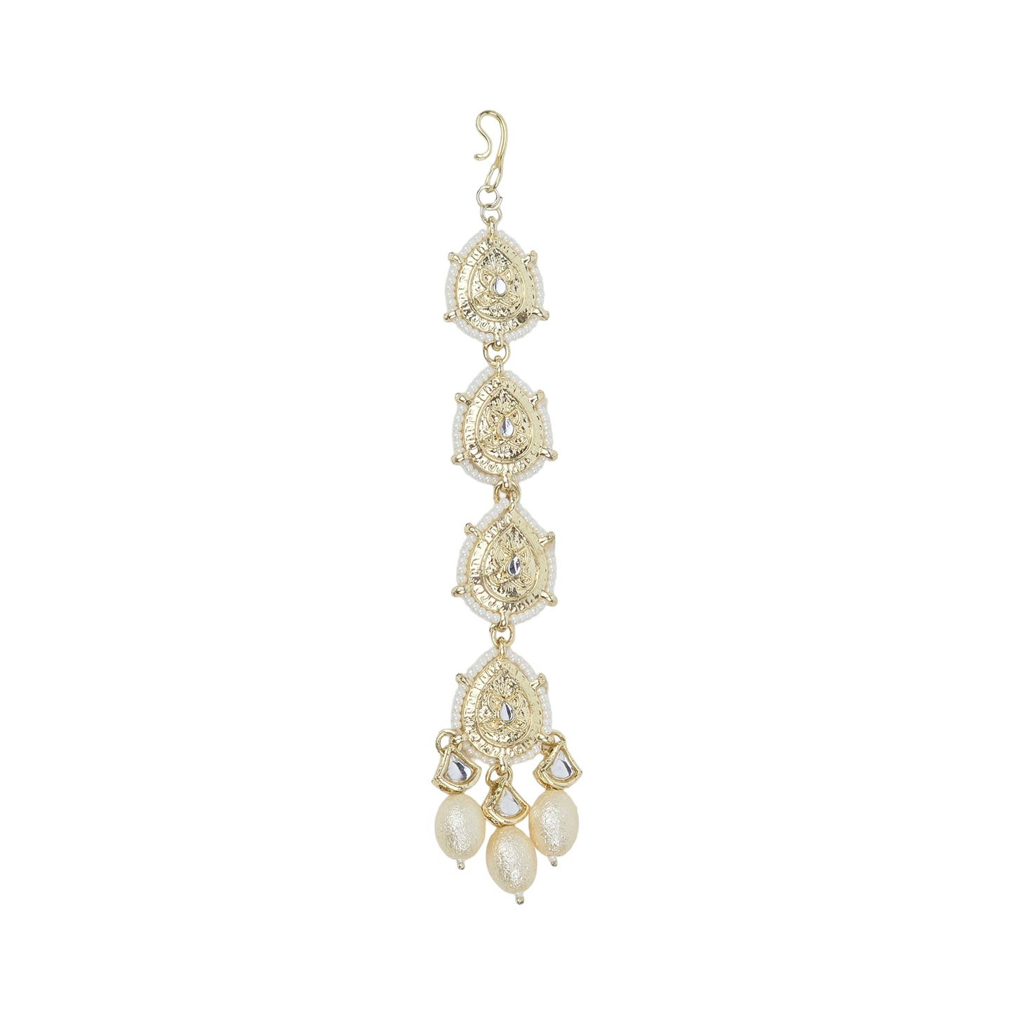 Yellow Chimes gold plated kundan mangtikka - perfect traditional styling