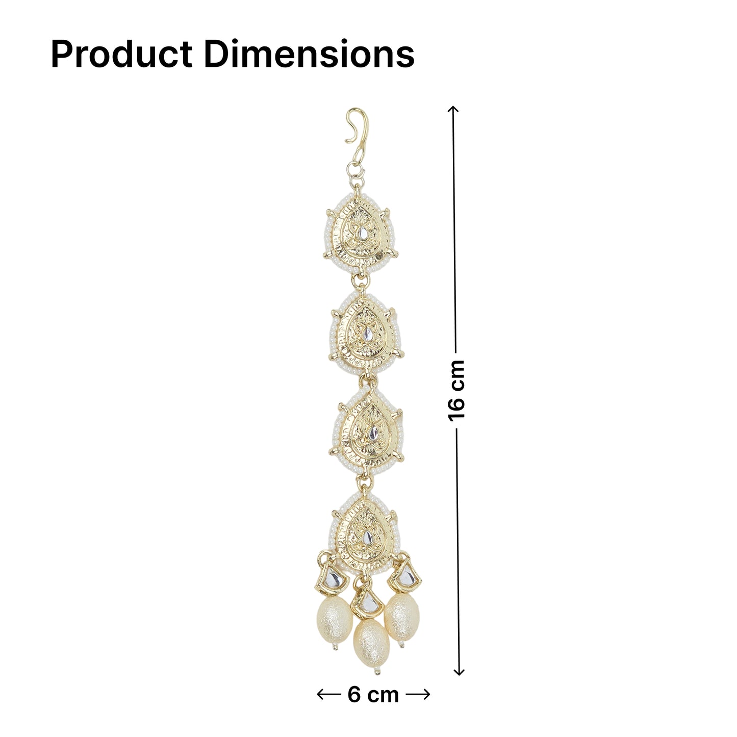 Yellow Chimes gold plated kundan mangtikka - stylish ethnic jewelry