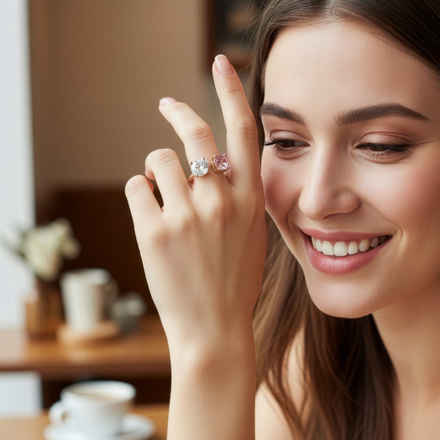 Yellow Chimes gold plated ring - charming gift for her