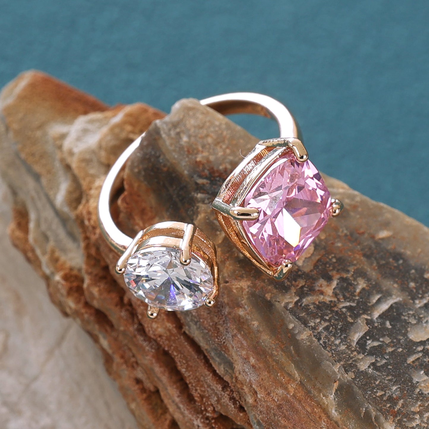 Yellow Chimes crystal ring - elegant daily wear