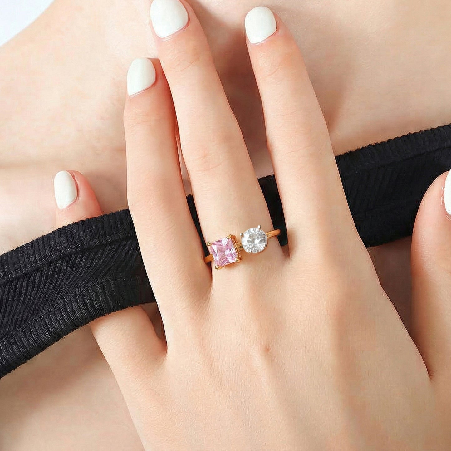 Yellow Chimes party wear stone ring - fashion statement