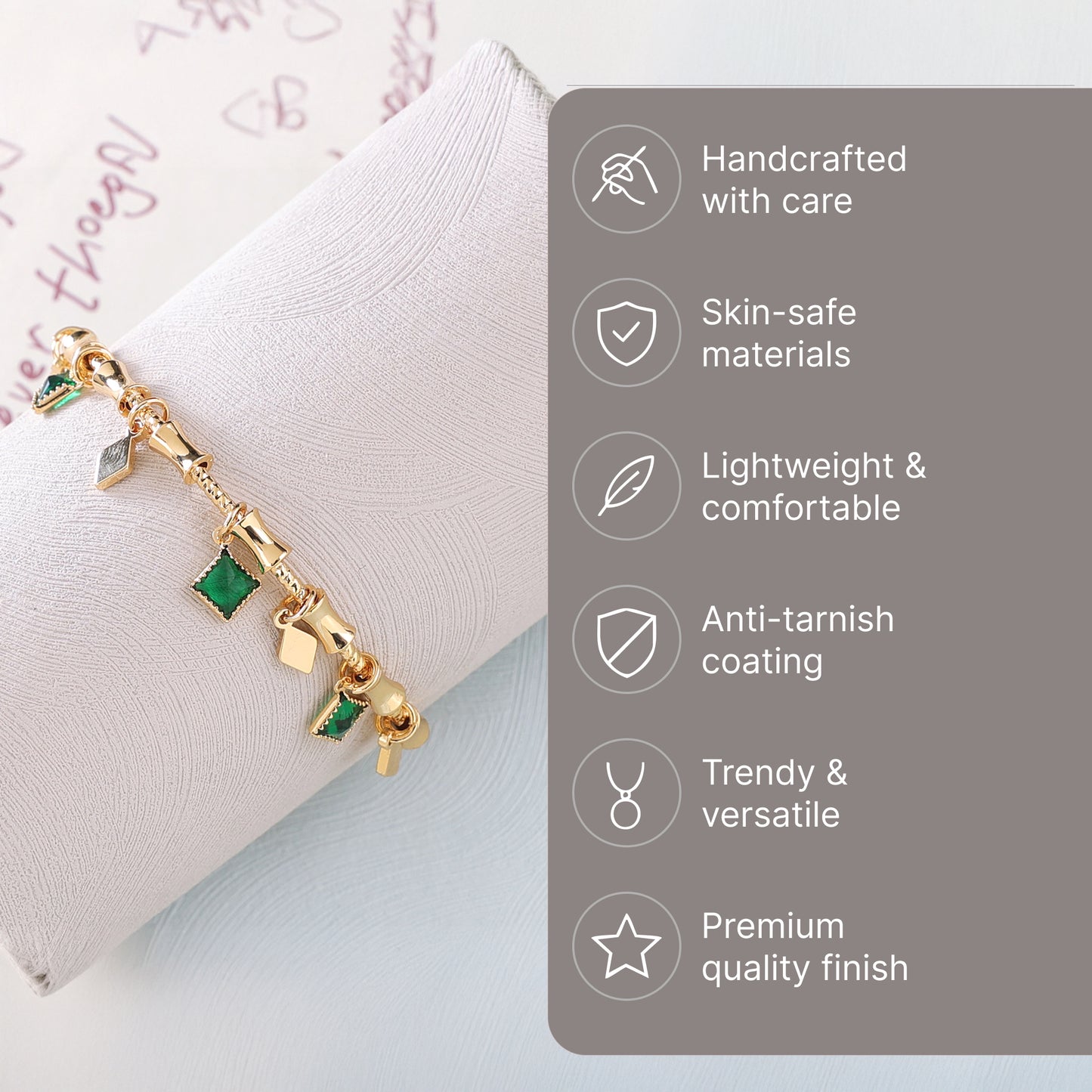 Yellow Chimes charm bracelet - stylish accessory for women