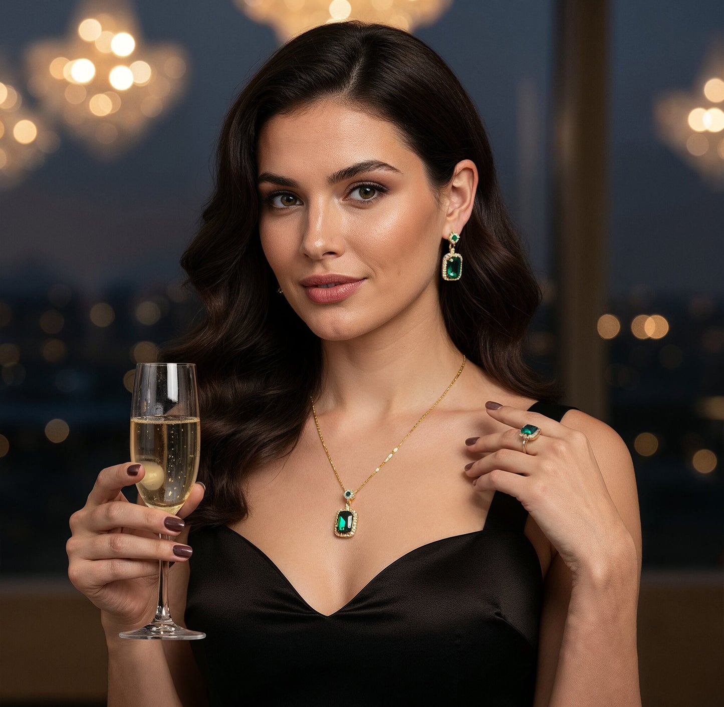 Yellow Chimes cubic zirconia jewelry - luxurious party choice