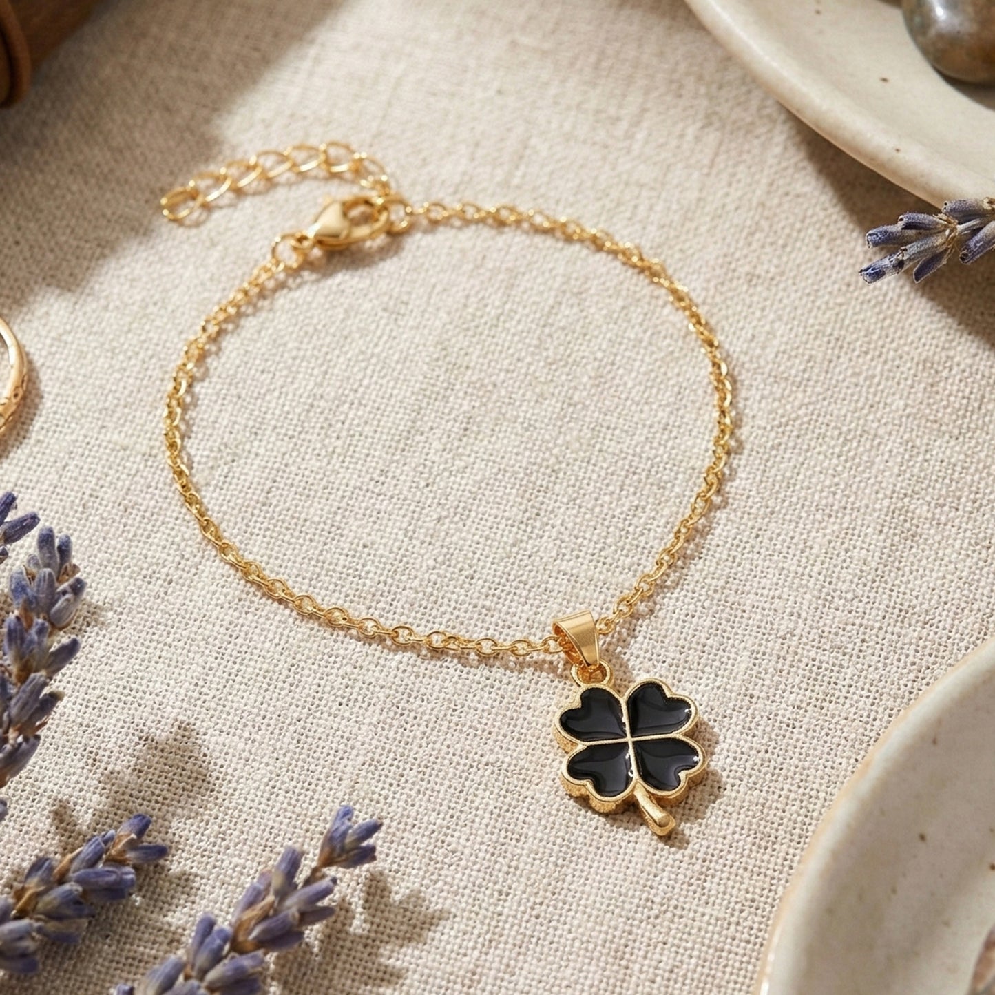 Yellow Chimes Clover Charm Bracelet - Classy accessory for casual outings