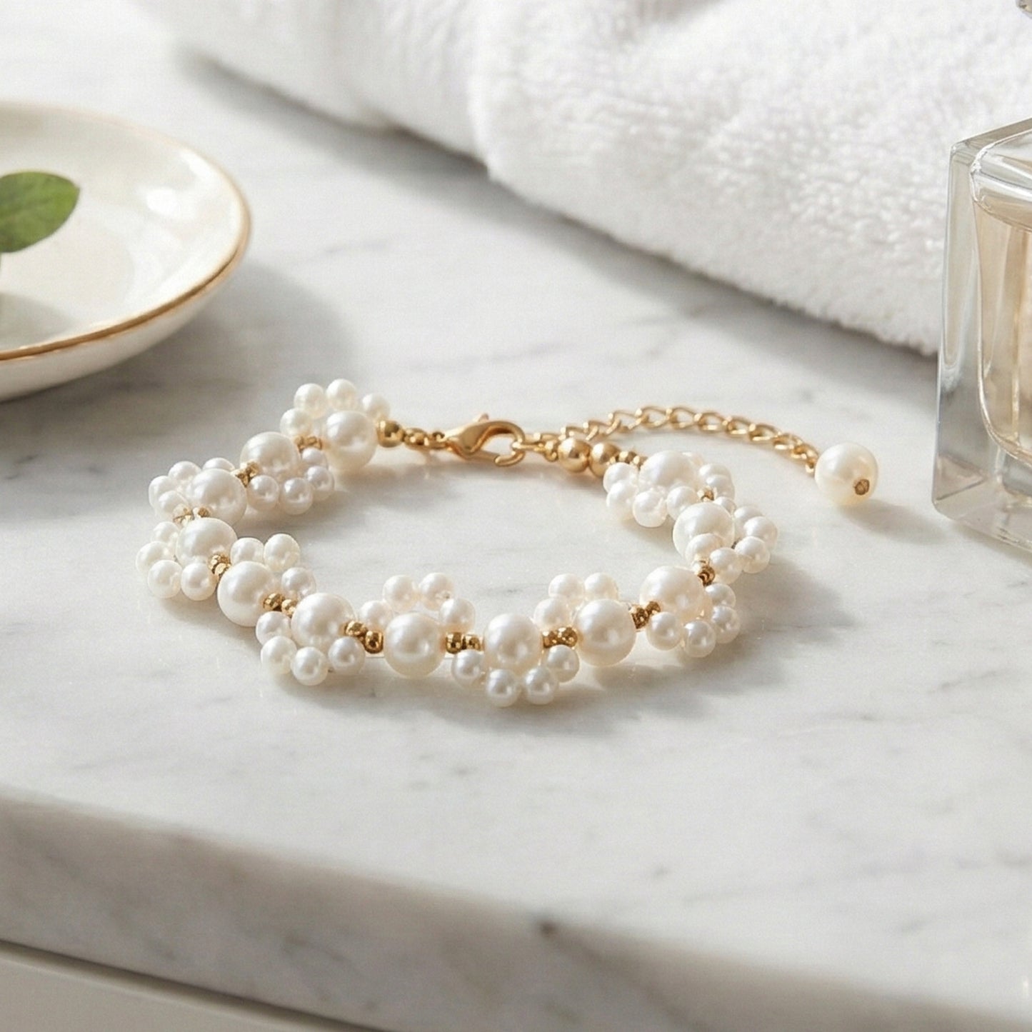 Yellow Chimes pearl bracelet - Stylish party accessory