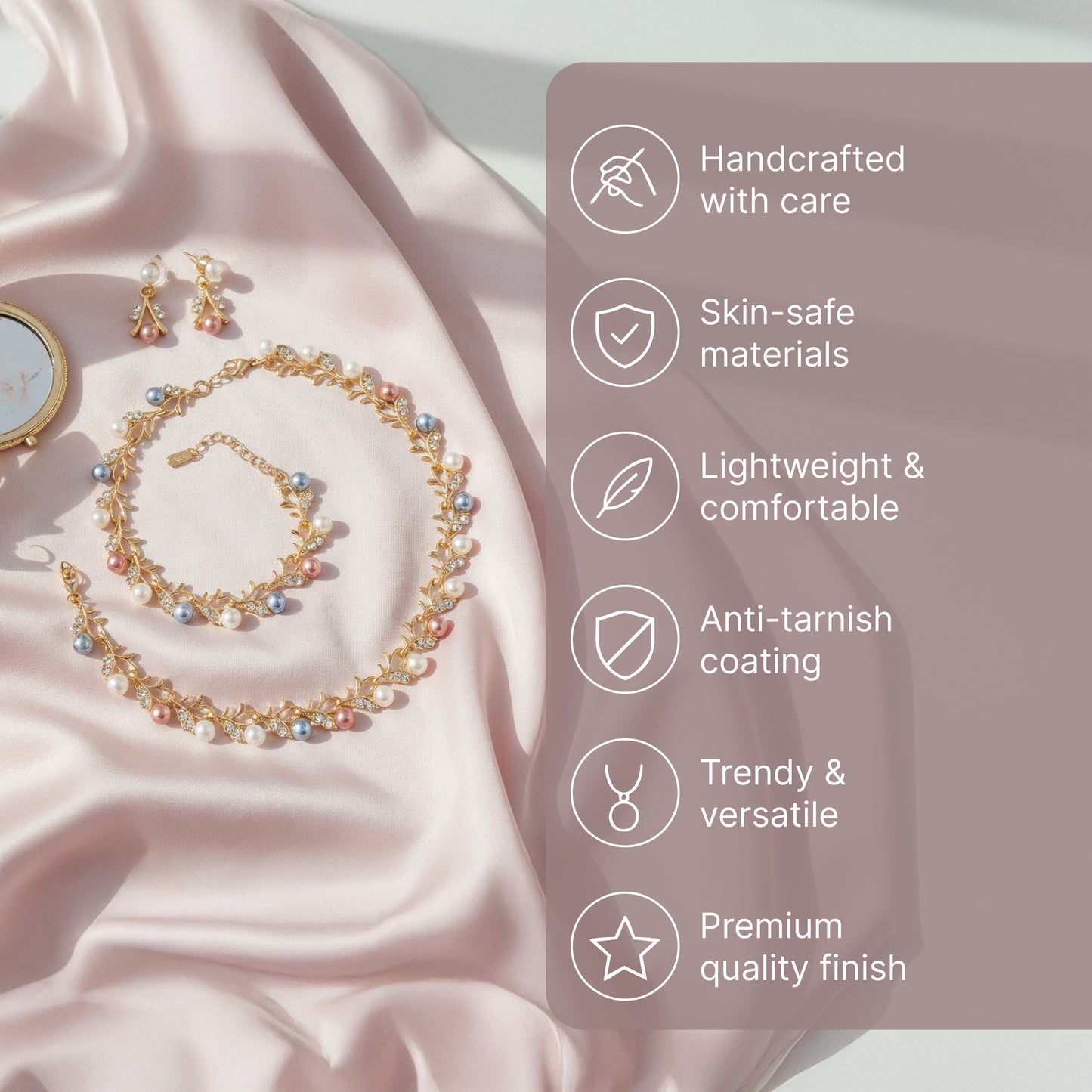 Yellow Chimes Pearl Gold Plated Necklace - Perfect for festive celebrations