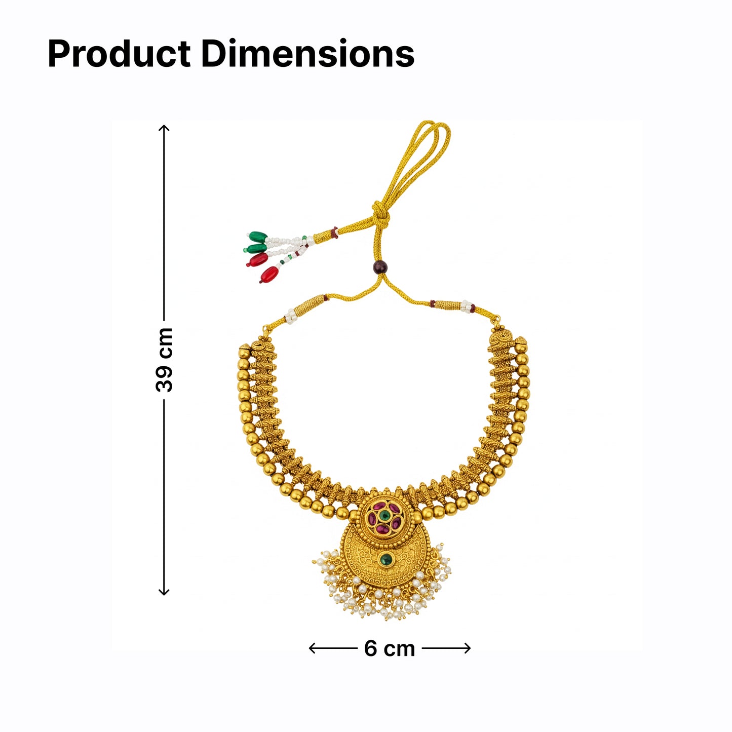 Yellow Chimes red and green stone earrings - cultural festival