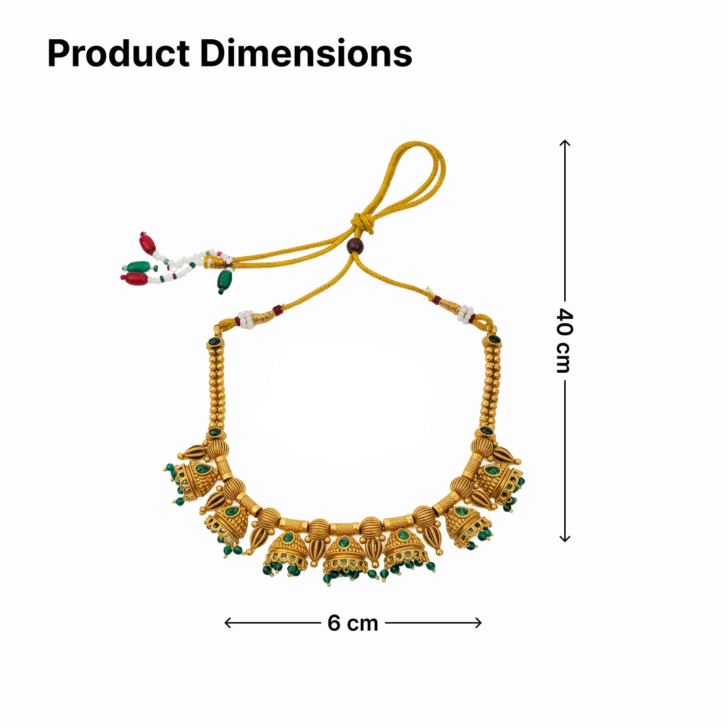 Yellow Chimes Green Stone Earrings - Traditional Festival Jewelry
