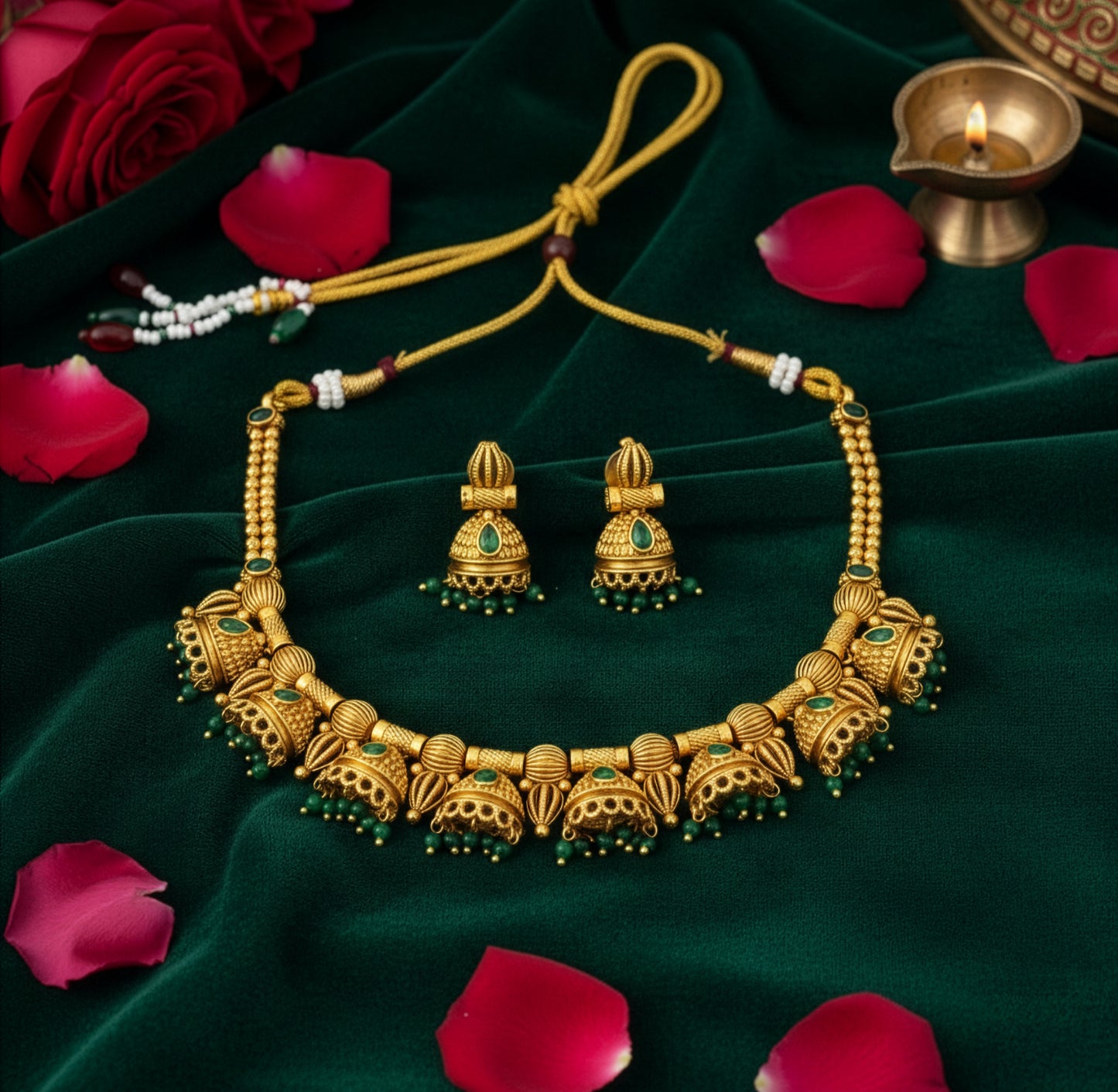 Yellow Chimes Elegant Jhumka Style Set - Gift for Women