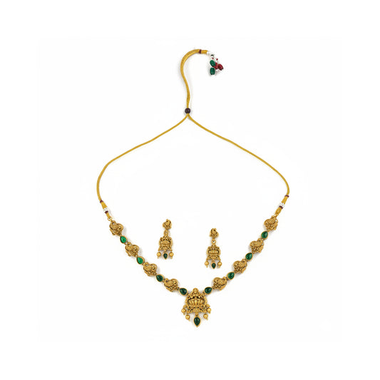 Yellow Chimes necklace and earrings - women’s traditional jewellery