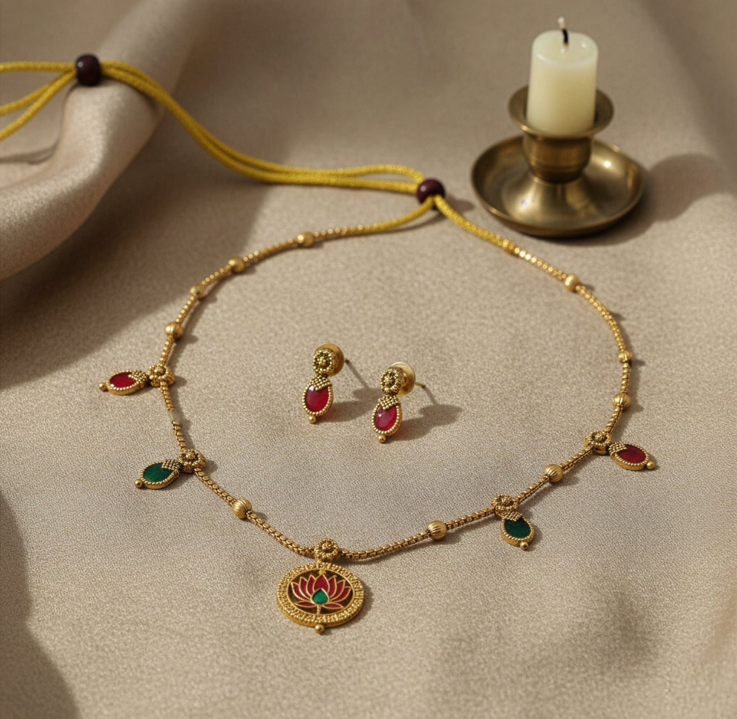 Yellow Chimes antique gold earrings - Stylish addition to outfits