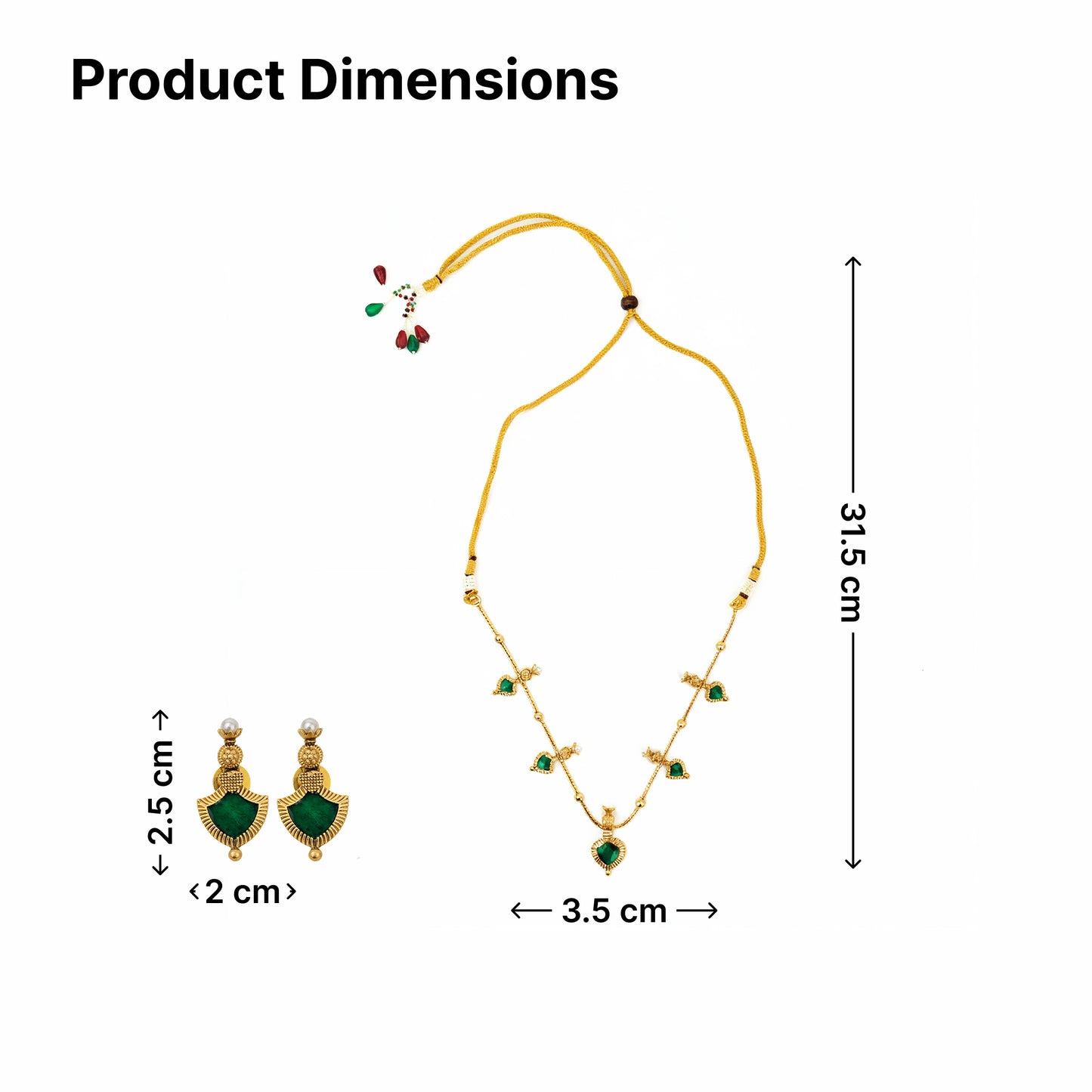 Yellow Chimes green stone necklace - traditional occasions