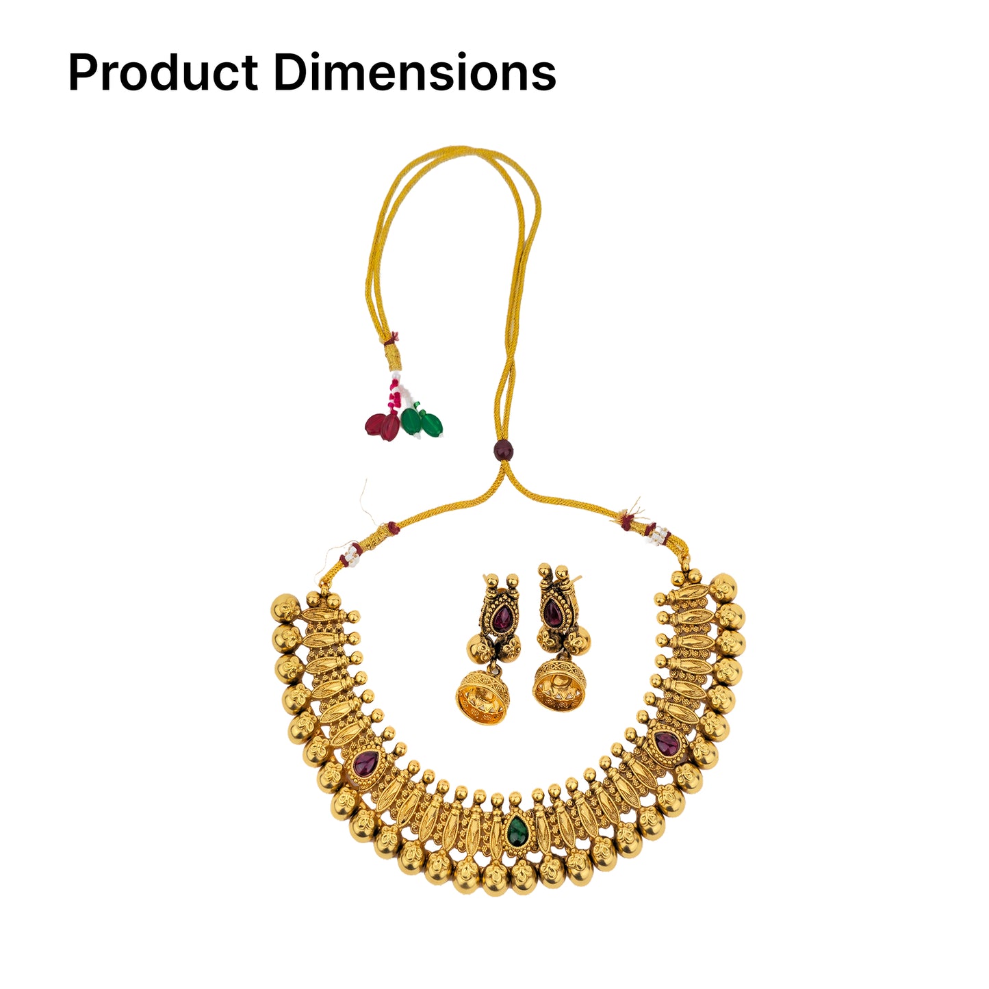 Yellow Chimes antique gold necklace - wedding wear