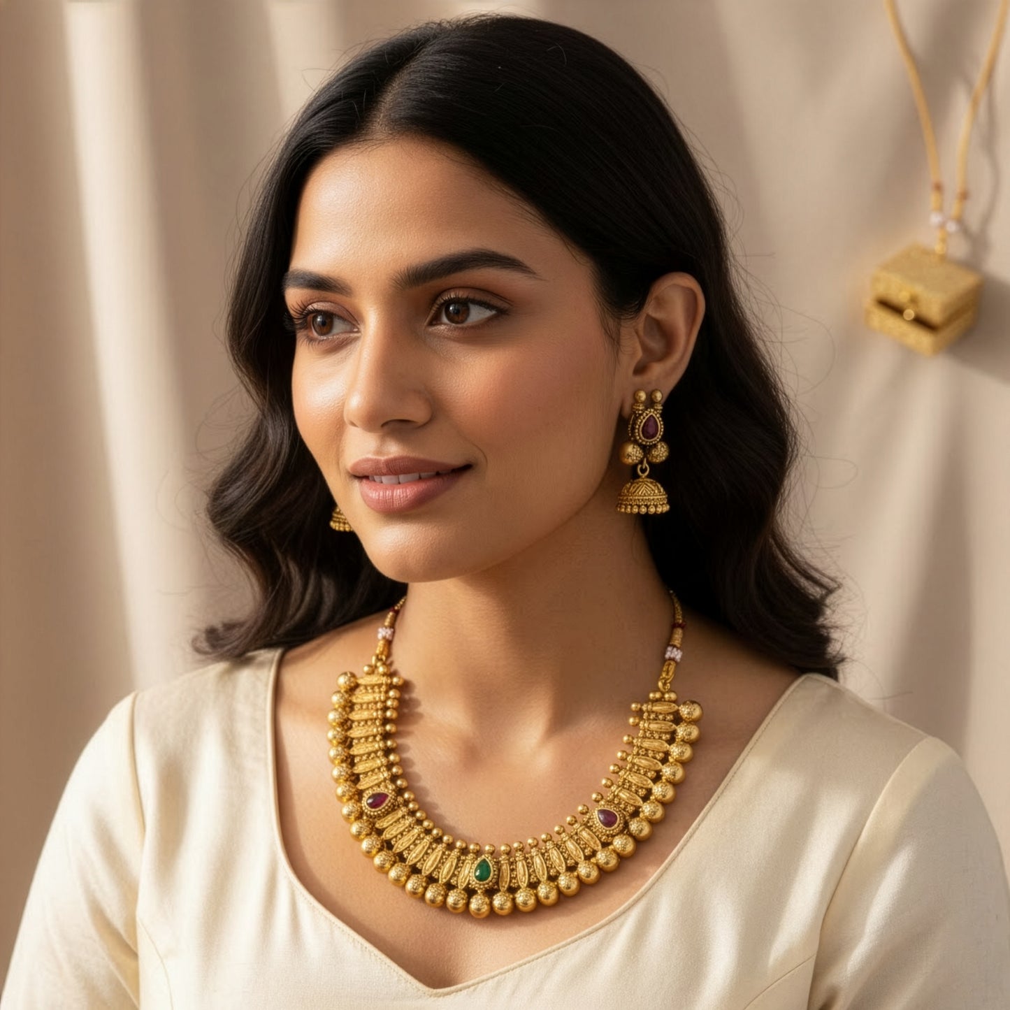 Yellow Chimes traditional jewellery set - festive occasions