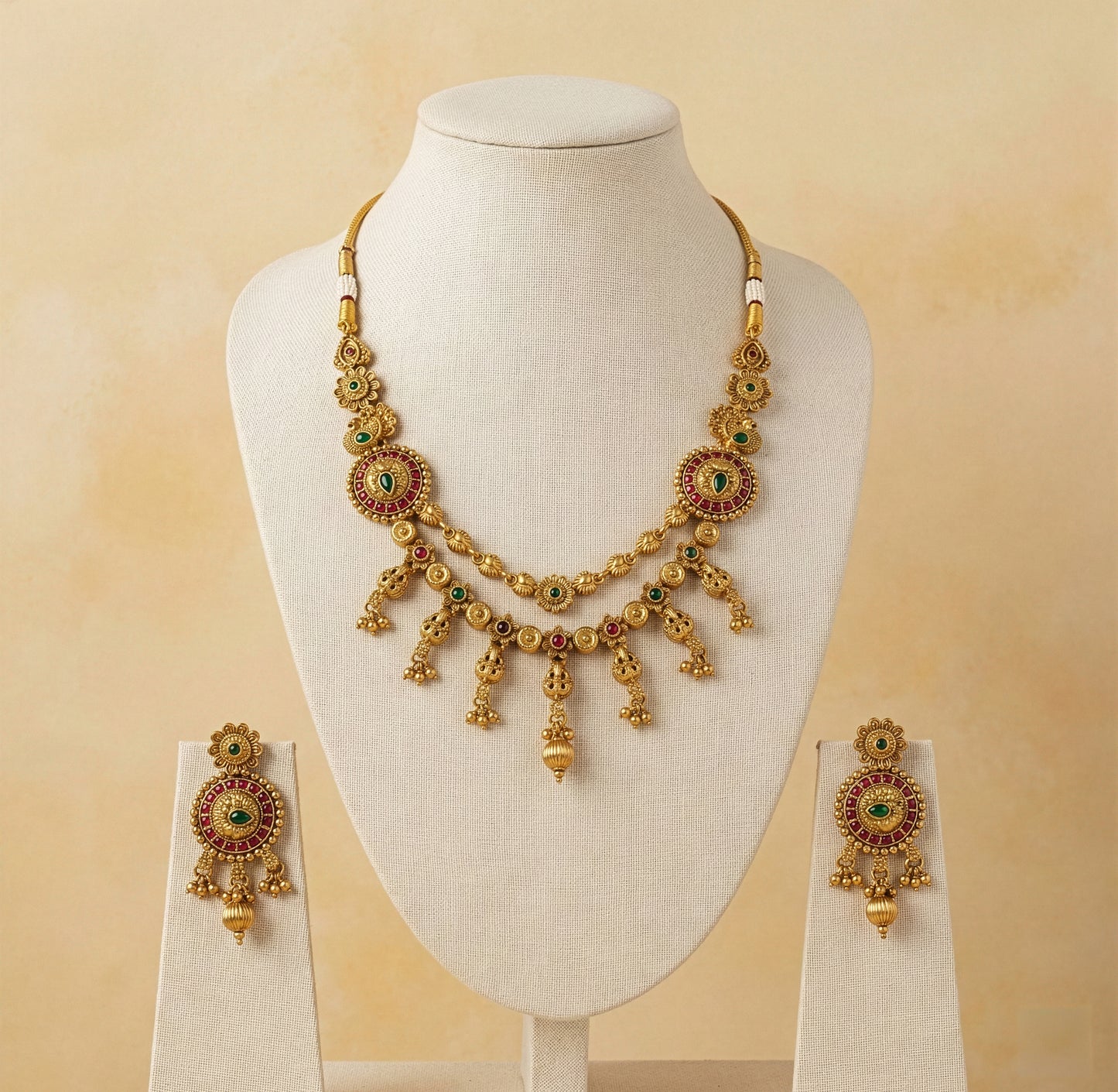 Yellow Chimes floral antique jewellery - festive wear