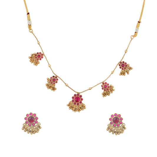 Yellow Chimes Women's Gold Plated Necklace Set - Cultural Events