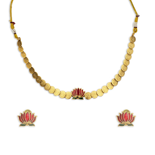 Yellow Chimes Enamel Coin Jewellery - Festive Outfit Enhancer