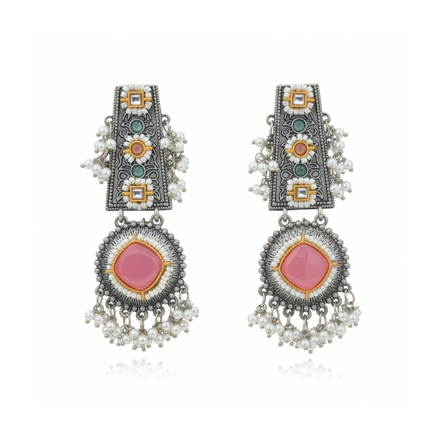Yellow Chimes pink accent earrings - Elevate your style