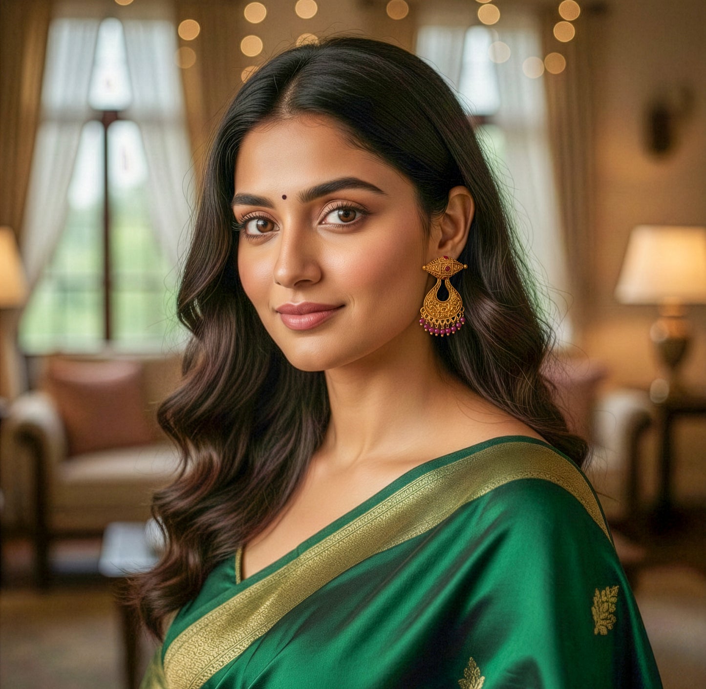 Yellow Chimes gold earrings - suitable for special occasions
