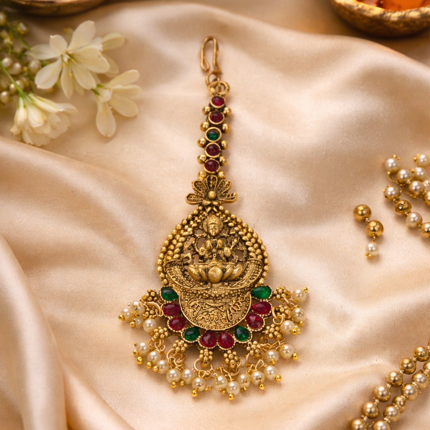 Yellow Chimes gold plated maang tikka - festive jewelry
