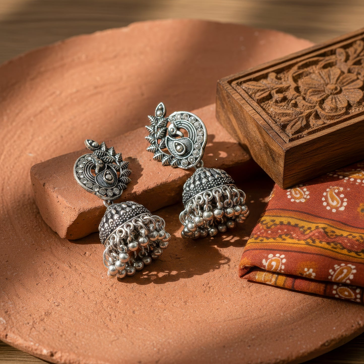 Yellow Chimes elaborate jhumka set - thoughtful gifting