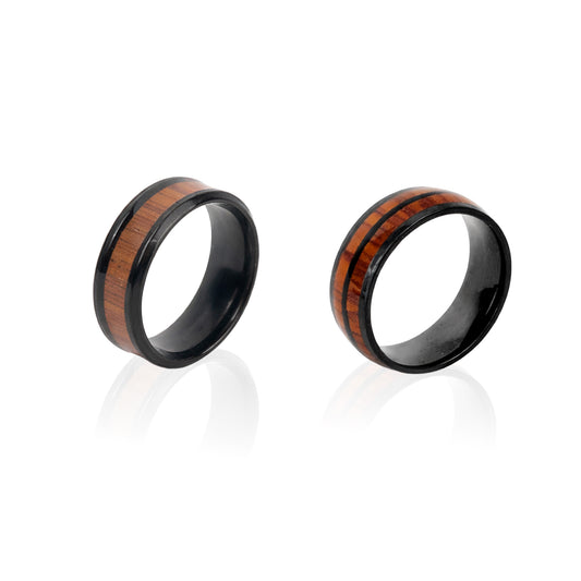 Yellow Chimes comfortable black stainless steel ring - everyday wear