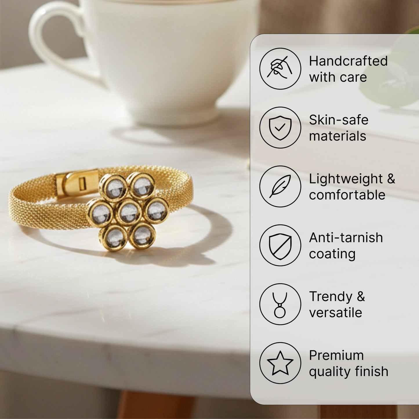 Yellow Chimes gold plated bracelets - stylish fashion accessory