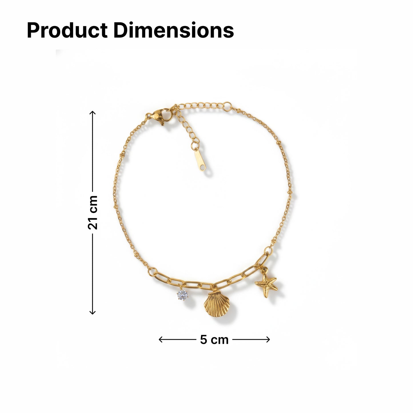 Yellow Chimes Cubic Zirconia Charm Anklet - Casual Wear