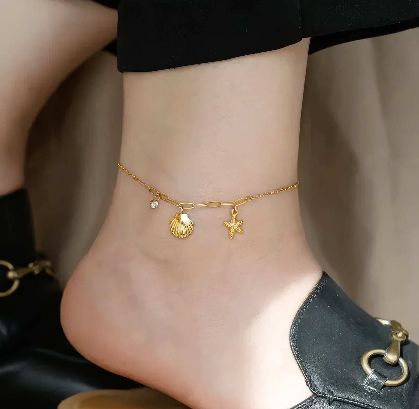 Yellow Chimes Gold Plated Anklet - Beach Styling