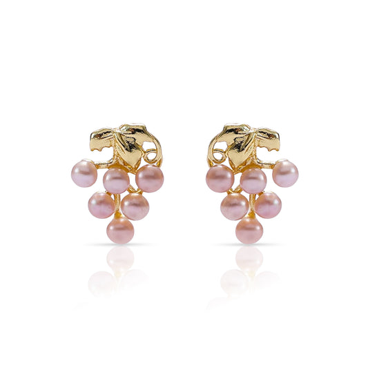 Yellow Chimes pearl stud earrings - elegant evening wear
