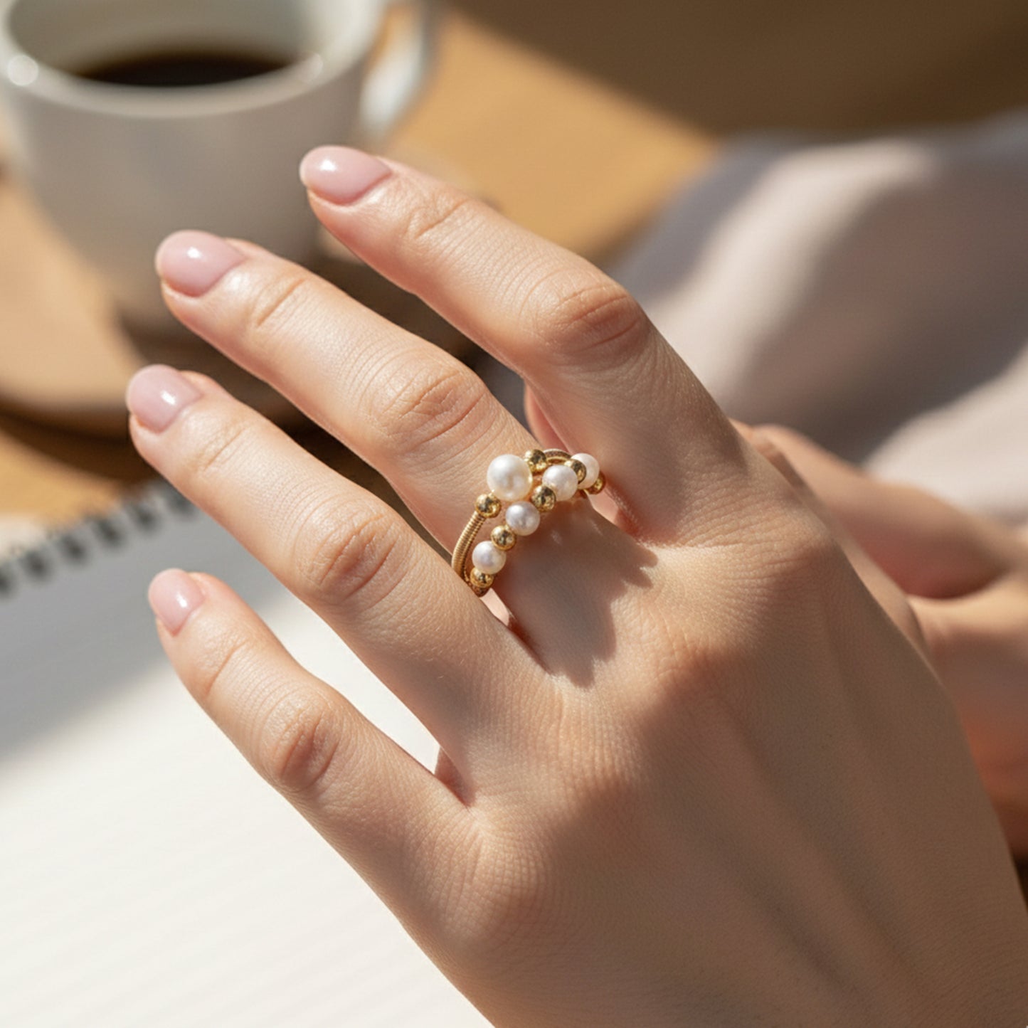 Yellow Chimes layered coil wrap ring - adds flair to everyday outfits