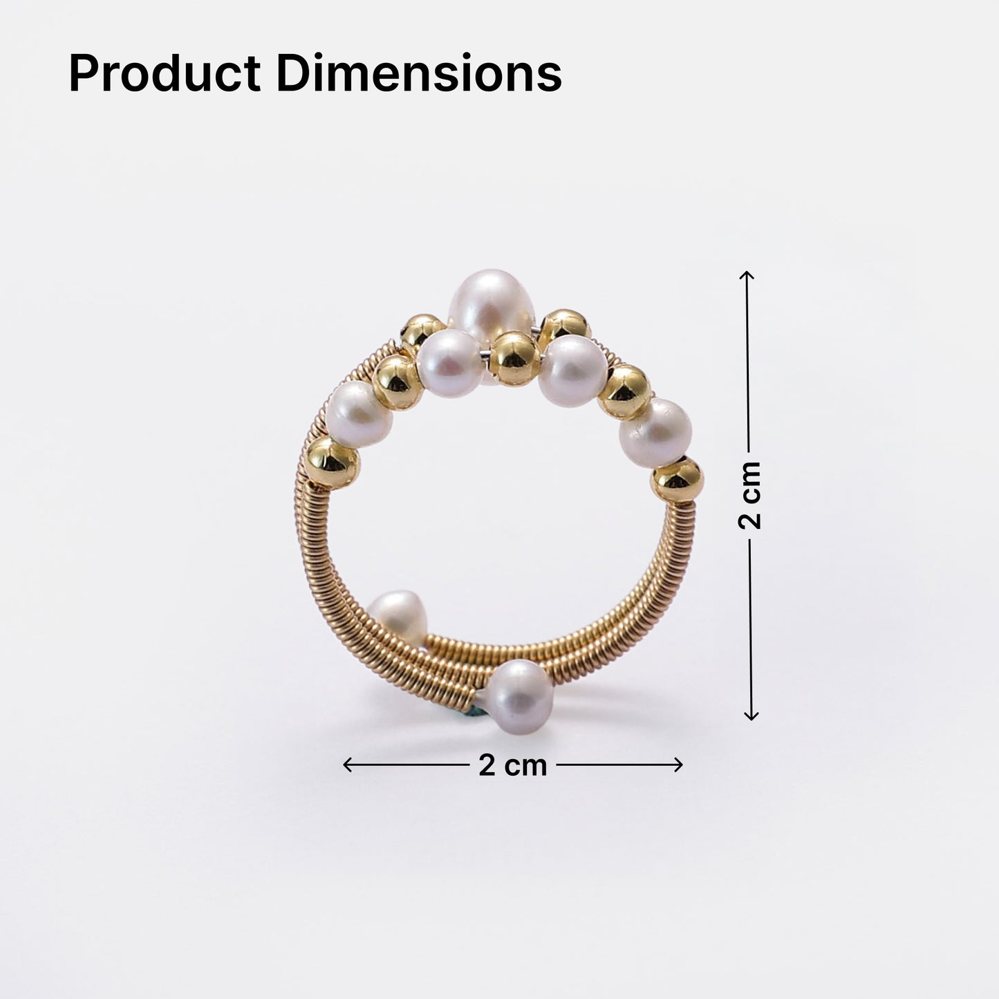 Yellow Chimes gold plated pearl ring - perfect gift for women