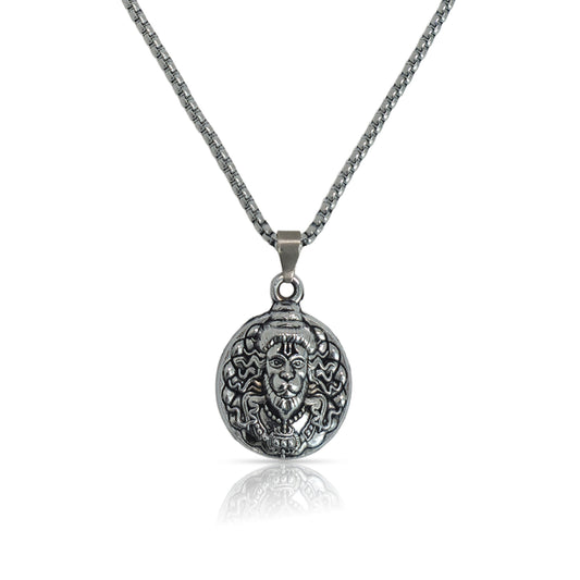 Yellow Chimes Silver Hanuman Pendant - Style for devotees