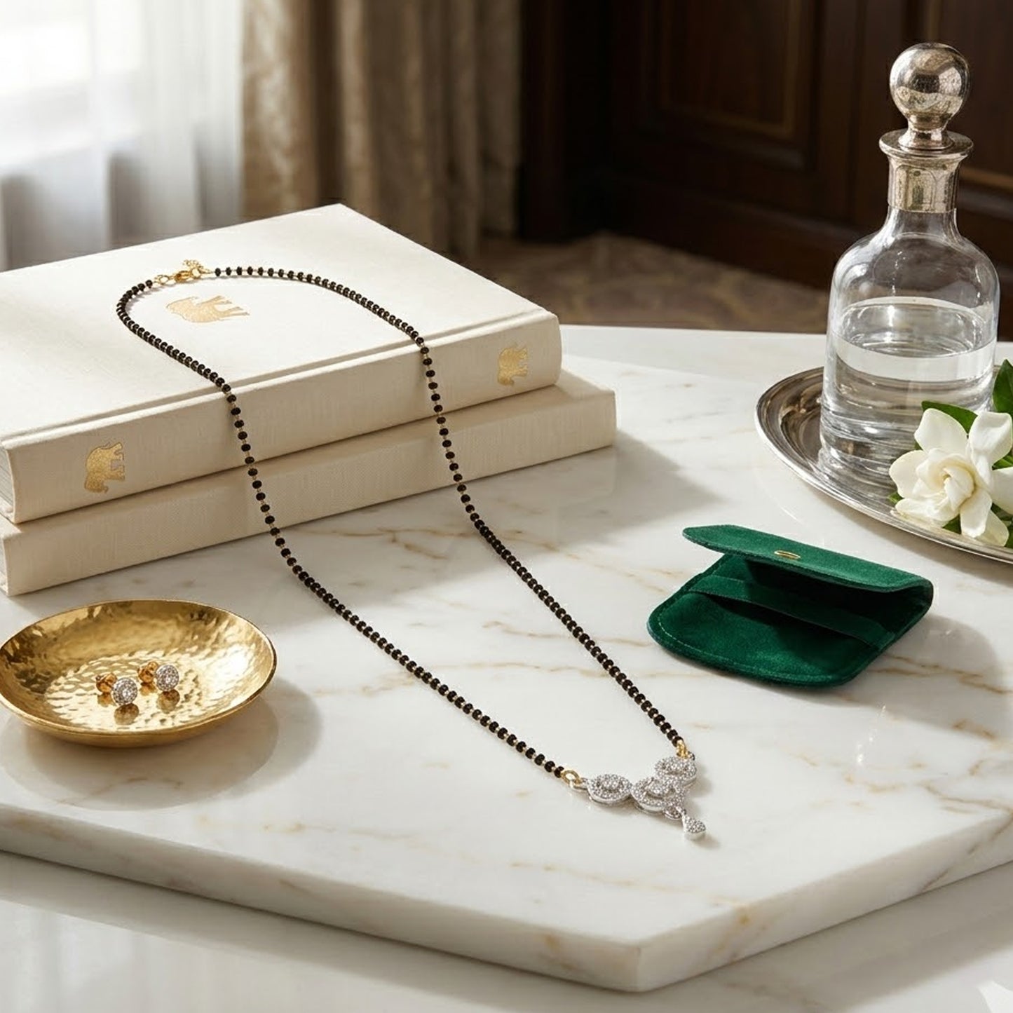 Yellow Chimes zircon pendant mangalsutra - daily outfit