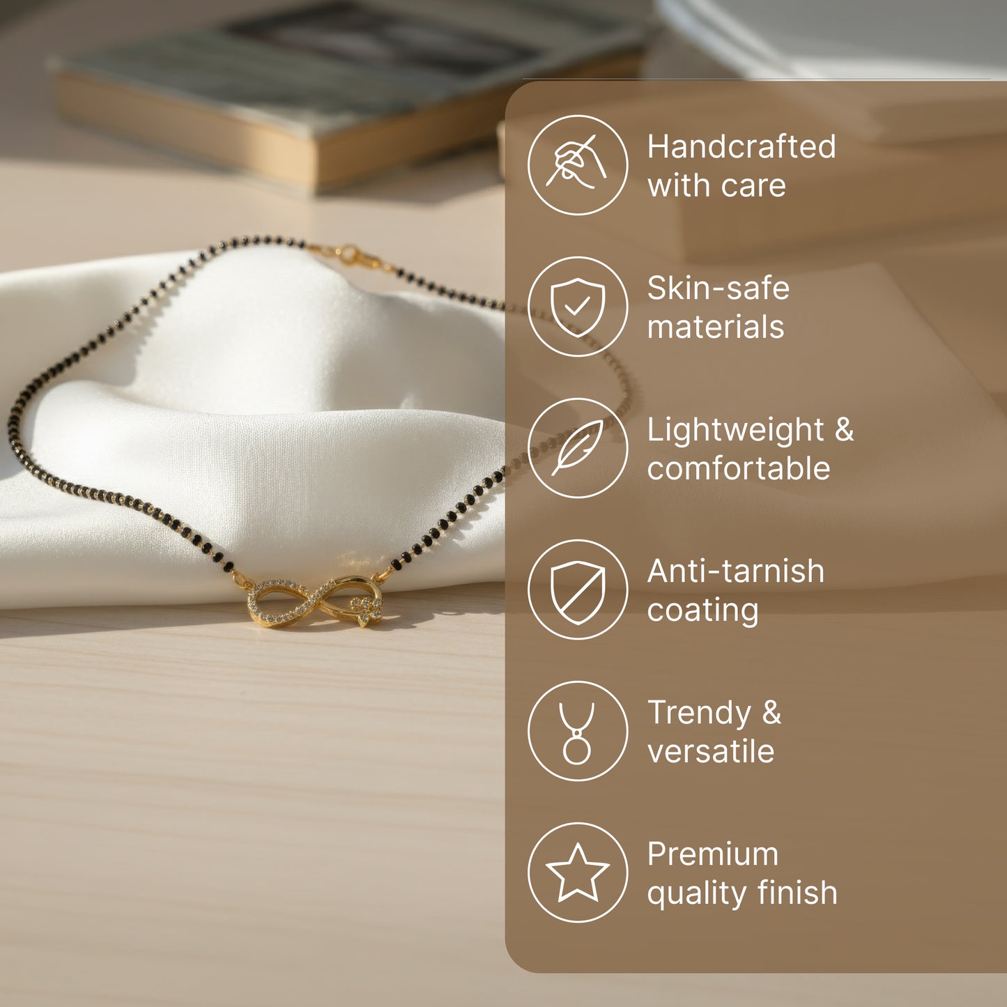 Yellow Chimes stylish infinity pendant mangalsutra - daily wear