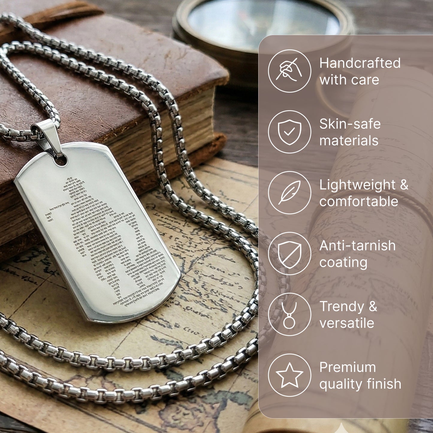 Yellow Chimes Hanuman Chalisa Pendant - Religious accessory for boys