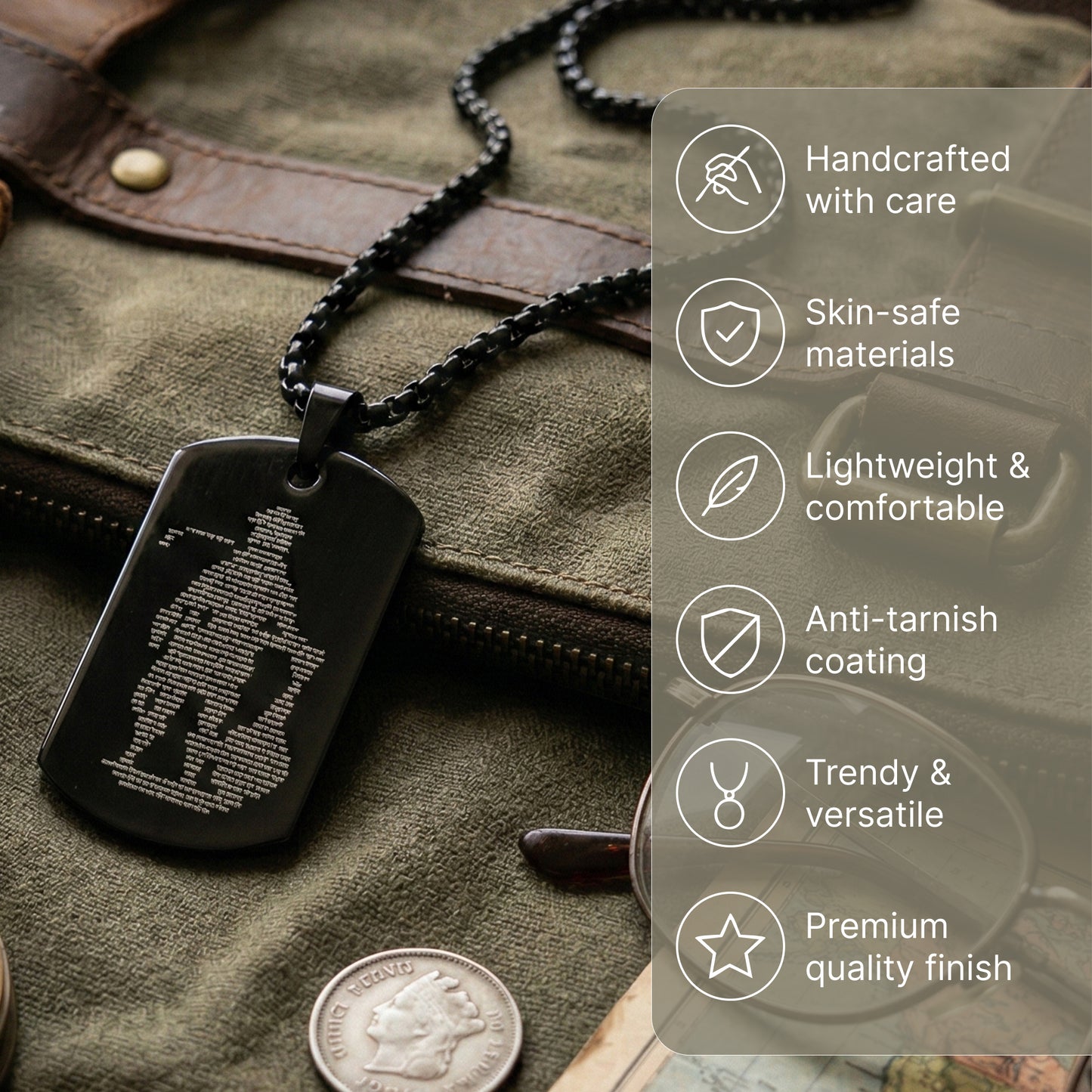 Yellow Chimes Black Pendant Necklace - Religious Wear for Boys