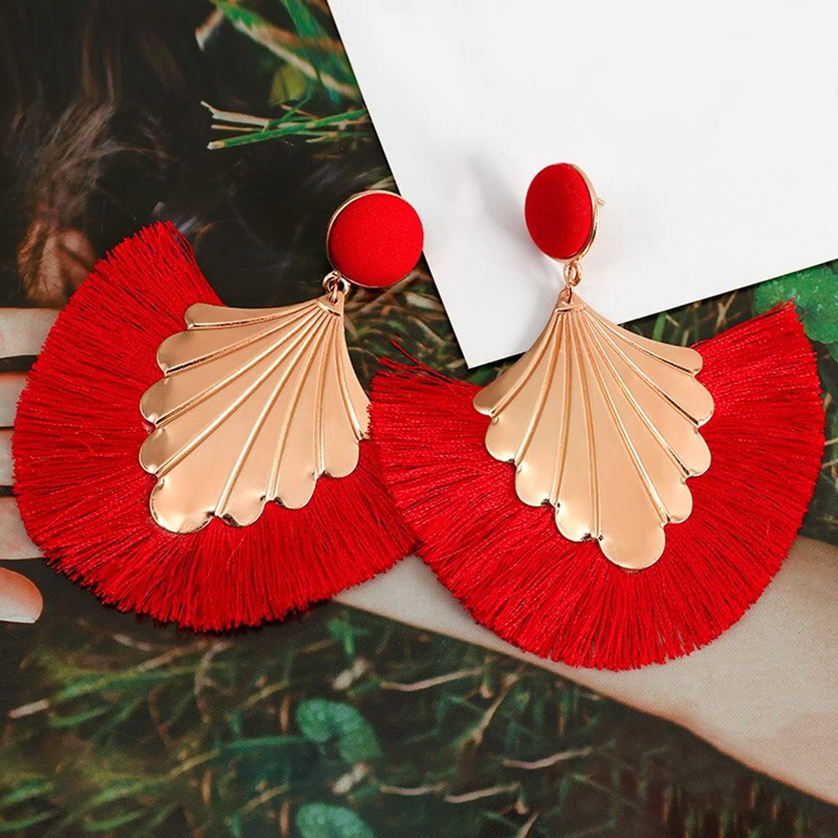 Yellow Chimes red drop earrings - perfect for weddings