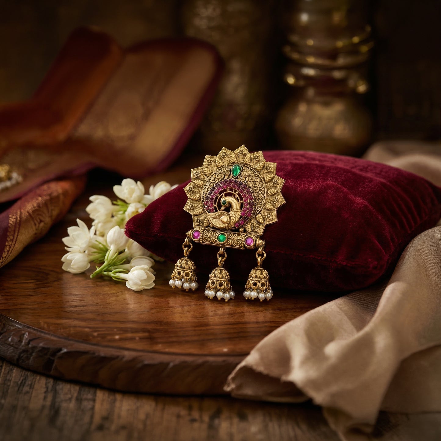 Yellow Chimes dangling jhumka pin - Perfect for cultural events