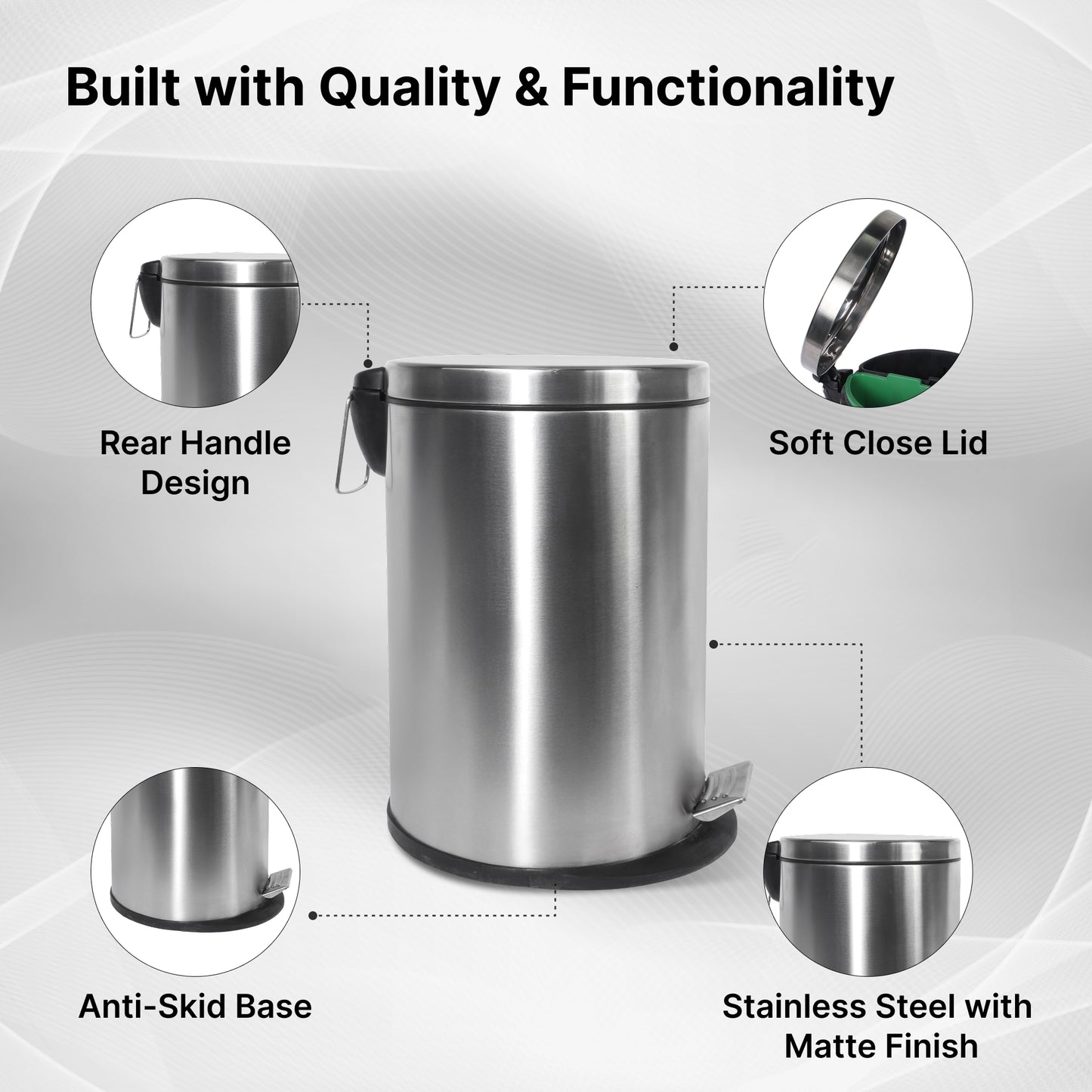 Stainless Steel Pedal Dustbin - Stylish home decor