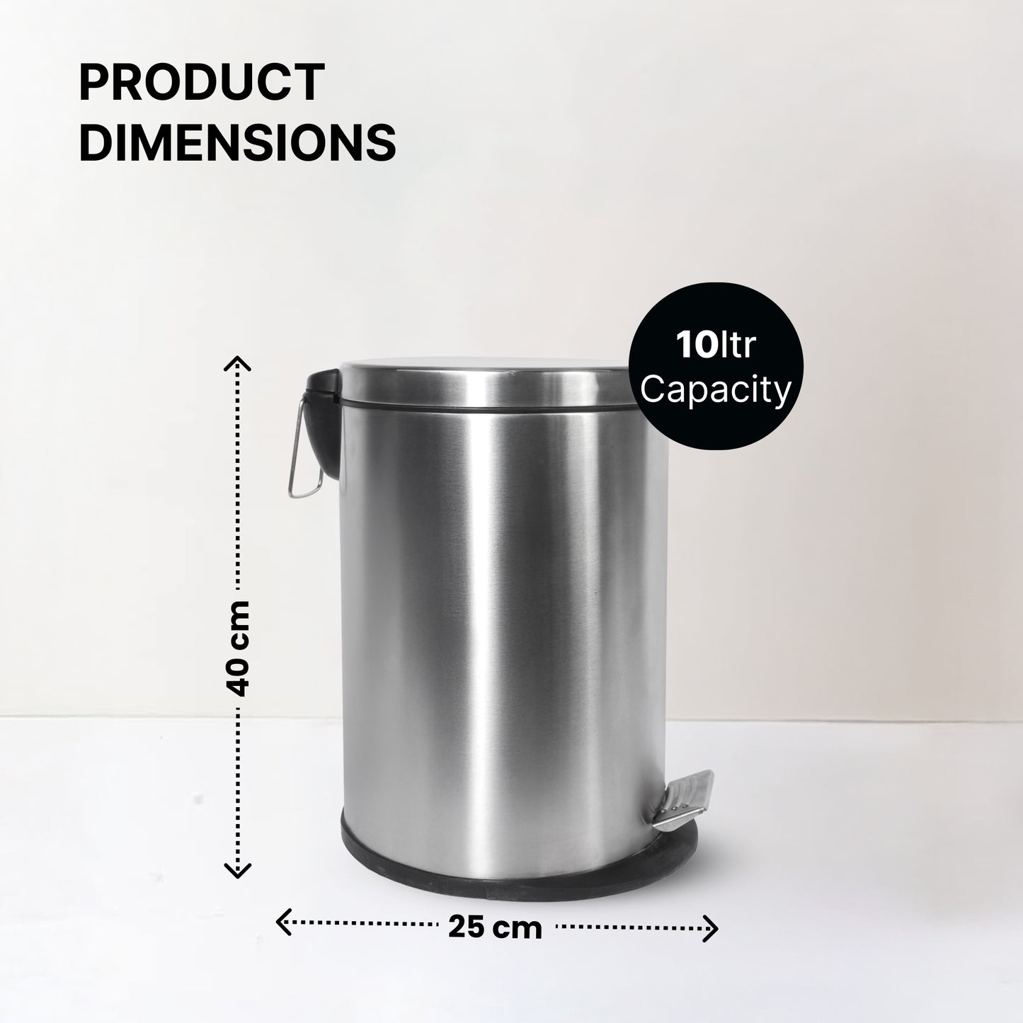 Stainless Steel Pedal Dustbin - Modern office trash can