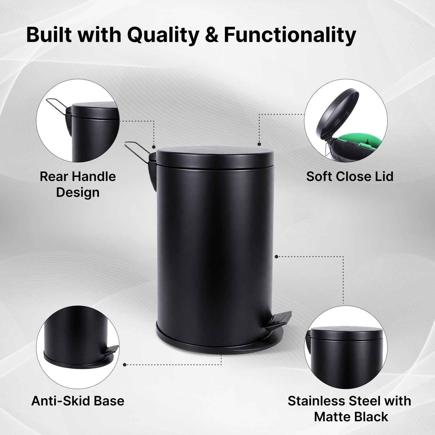 The Better Home stainless steel pedal dustbin - waste separation