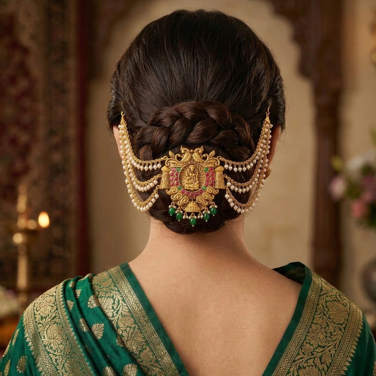 Yellow Chimes temple style hair accessory - wedding gift