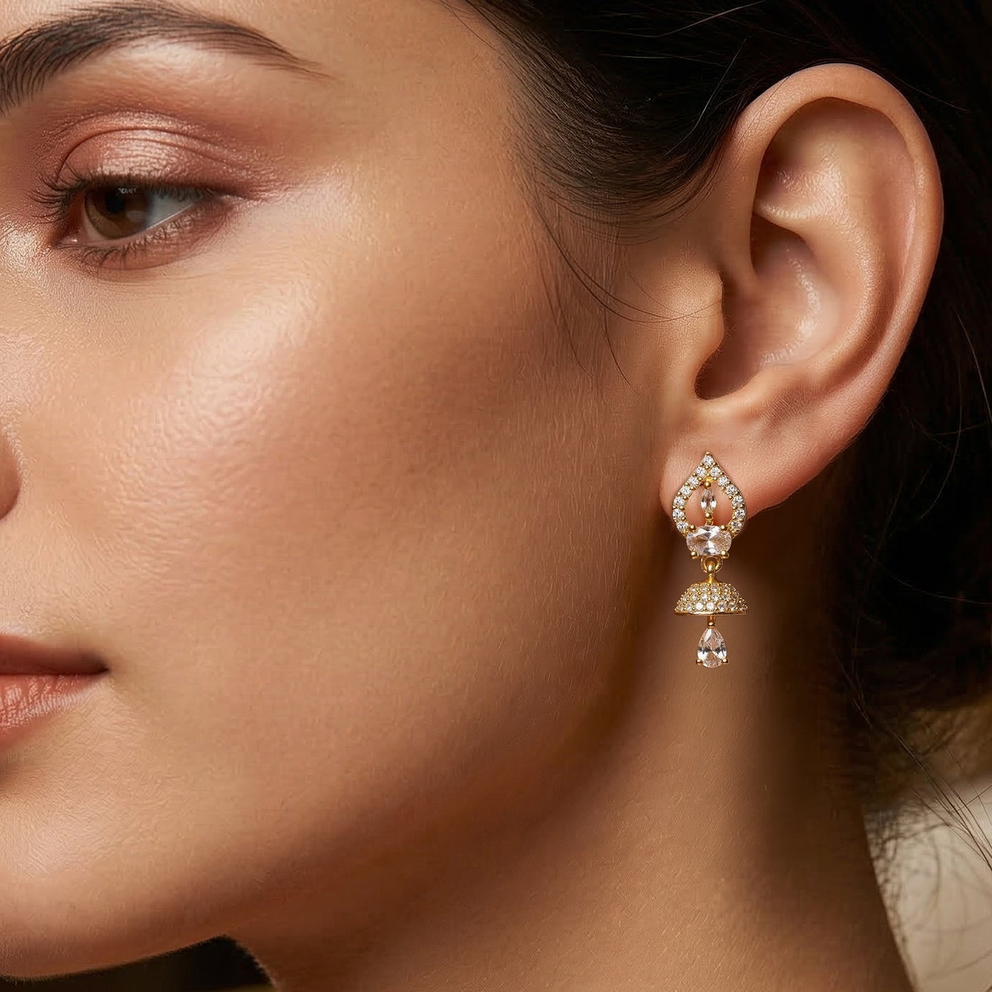 Yellow Chimes Jhumka Earrings Combo - Ethnic Style