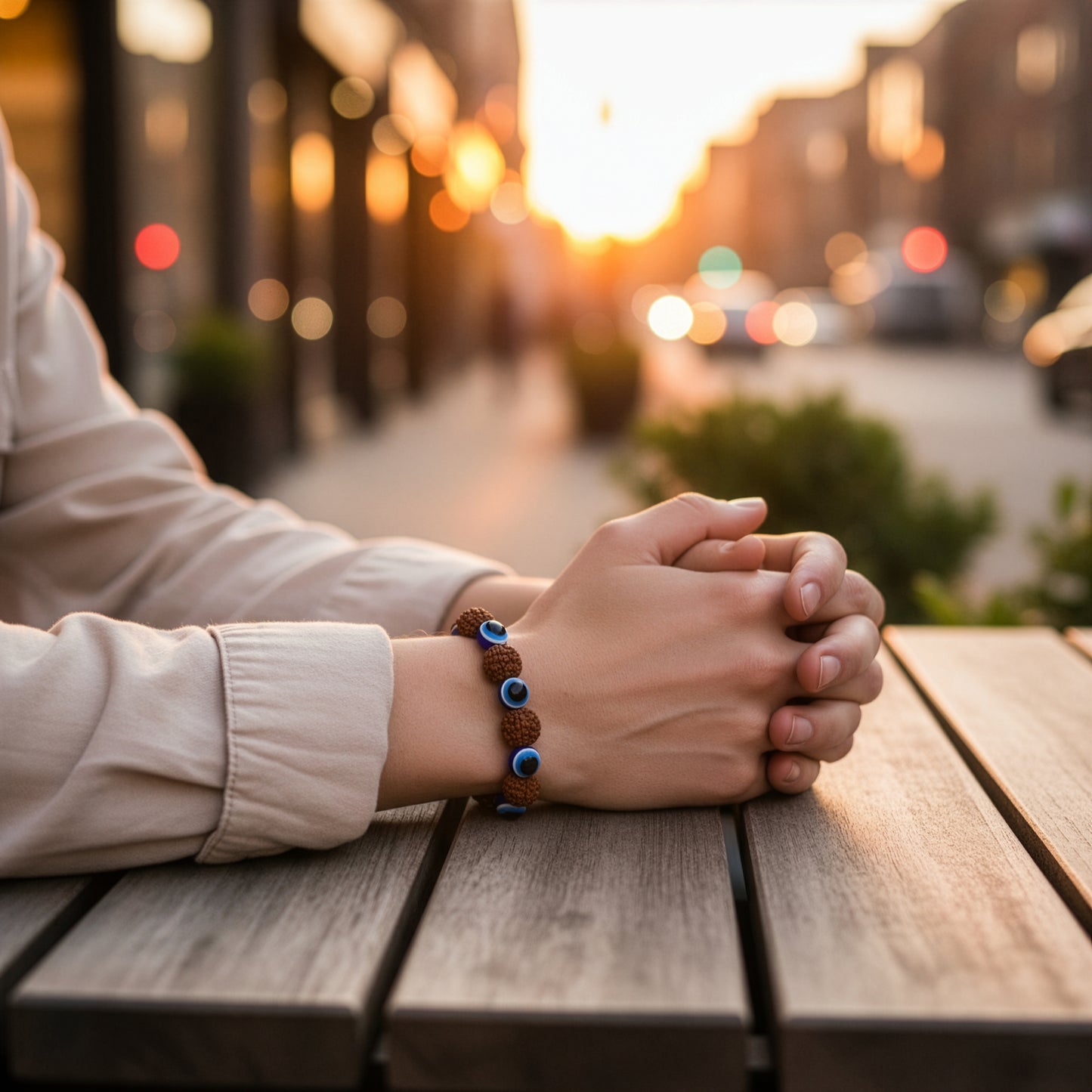 Yellow Chimes Rudraksha Bracelet - Ethnic Style