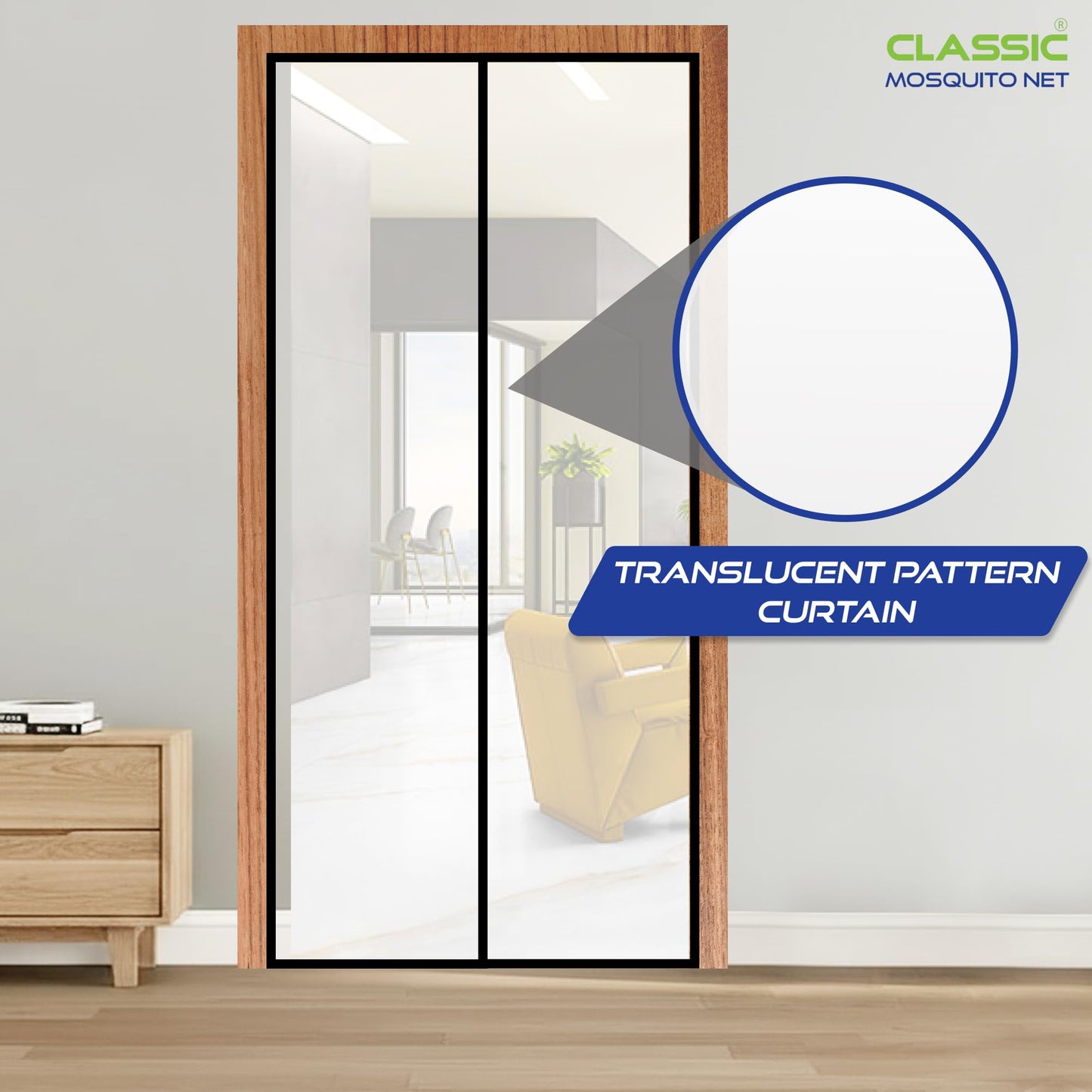 Classic Mosquito Net AC Door Curtain - Keeps pests and dust away