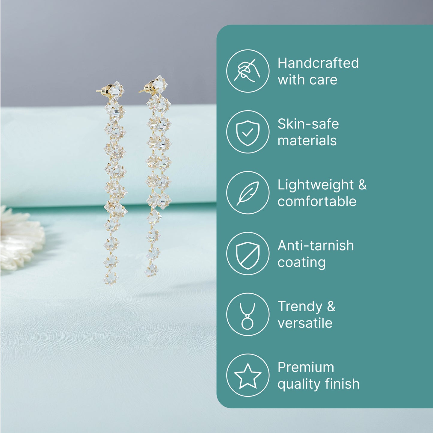 Yellow Chimes sparkling crystal earrings - ideal for weddings