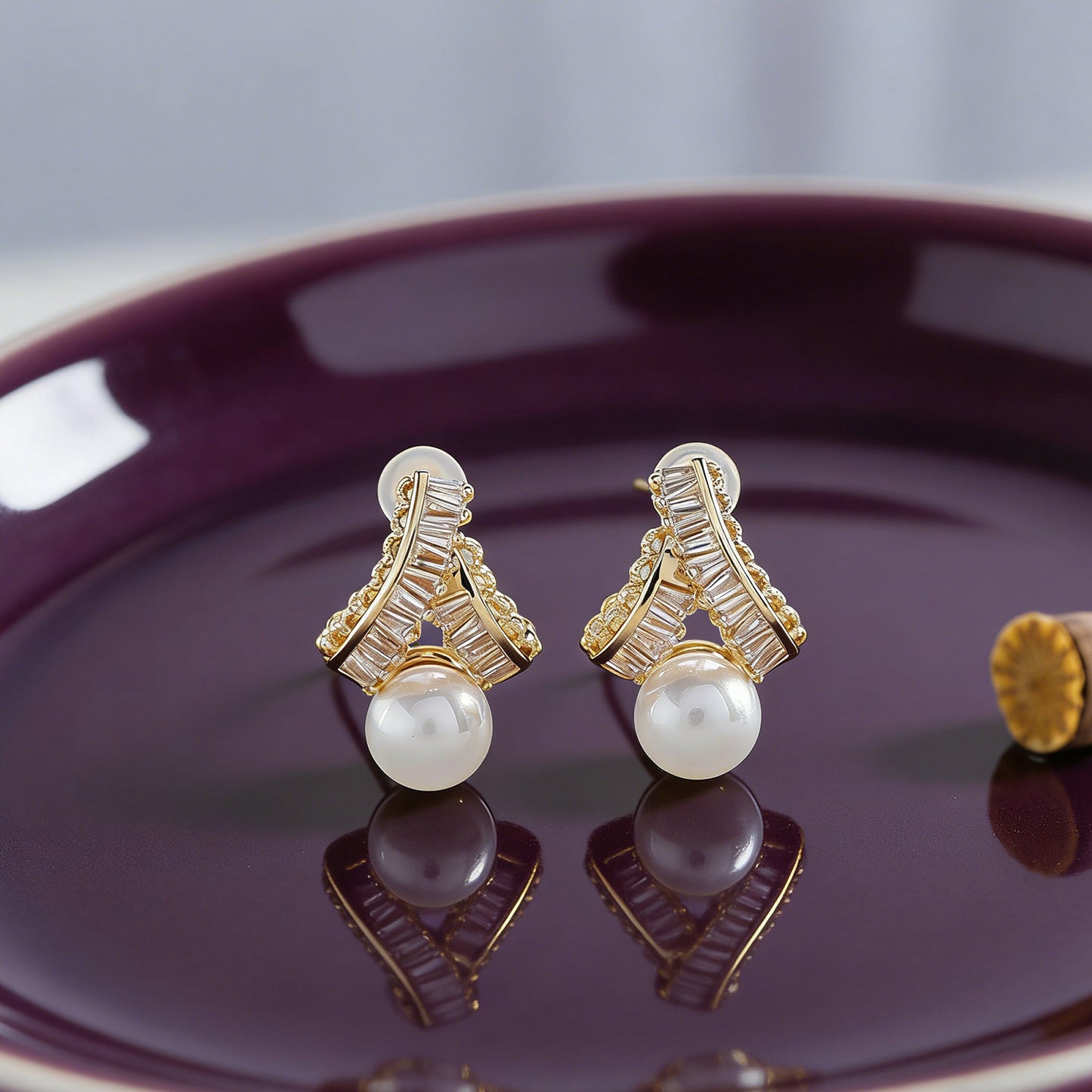 Yellow Chimes gold plated earrings - Classic fashion jewelry